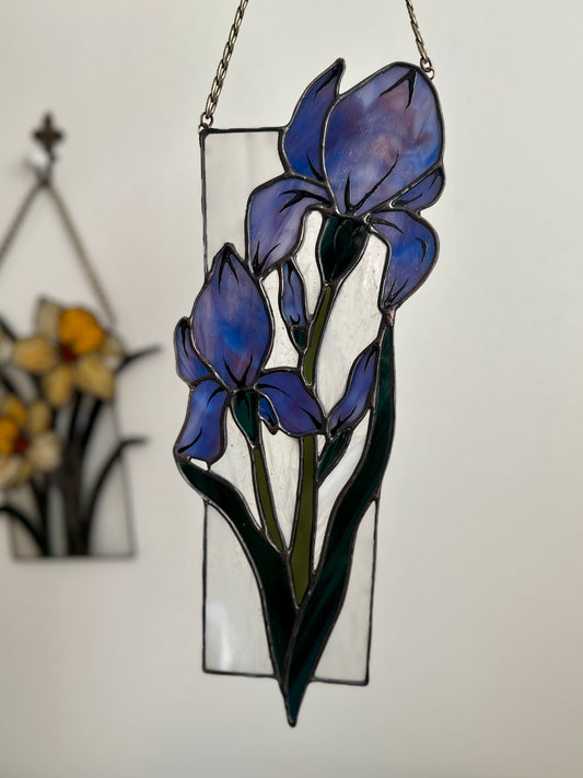 Threshold of Dawn - Stained Glass Iris Sun Catcher