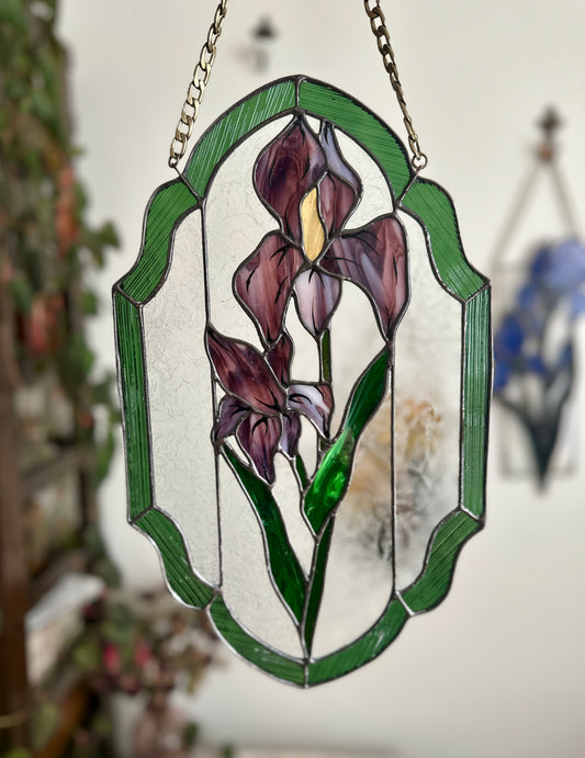 The Veil Between - Stained Glass Iris Panel