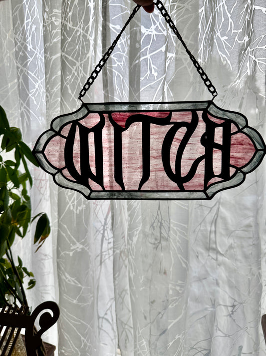 Witch's Mark - Stained Glass Lettered Panel