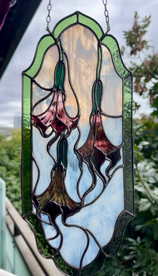 Dark Angel’s Trumpet - Stained Glass Panel
