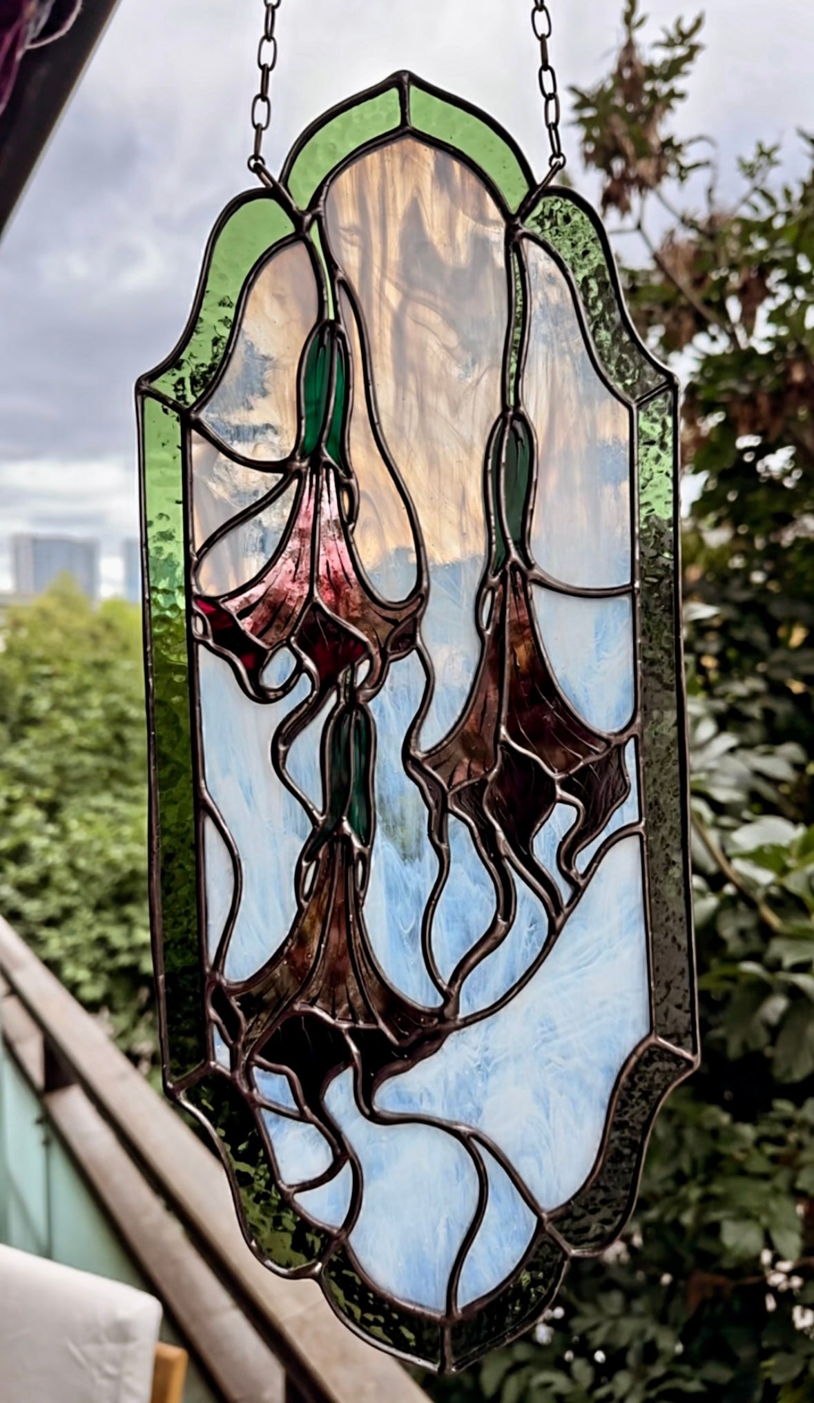 Dark Angel’s Trumpet - Stained Glass Panel