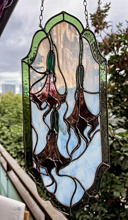 Dark Angel’s Trumpet - Stained Glass Panel