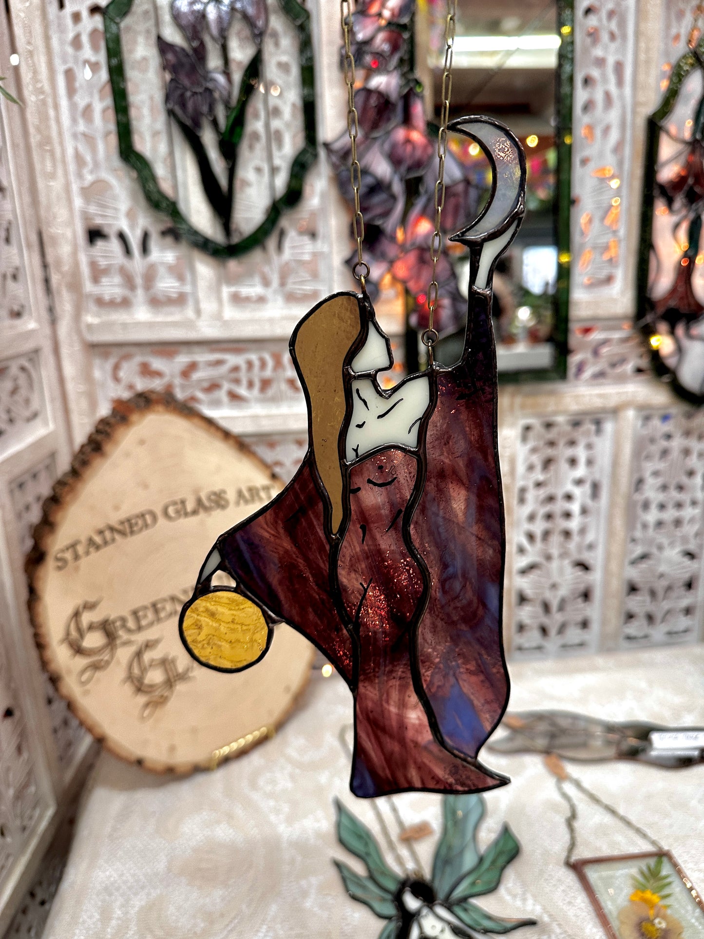 Violet Celestial Harmony - Stained Glass Suncatcher