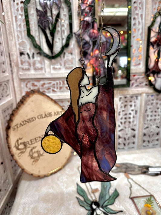 Violet Celestial Harmony - Stained Glass Suncatcher