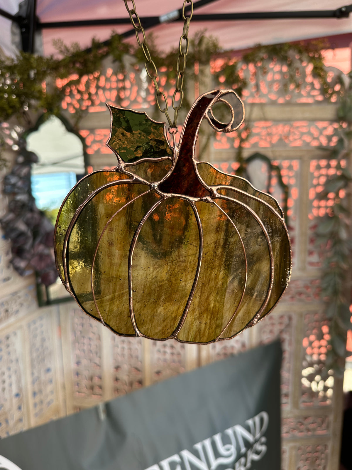 Autumn Harvest - Stained Glass Pumpkin Suncatcher