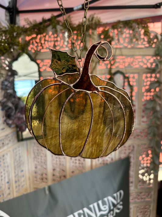 Autumn Harvest - Stained Glass Pumpkin Suncatcher