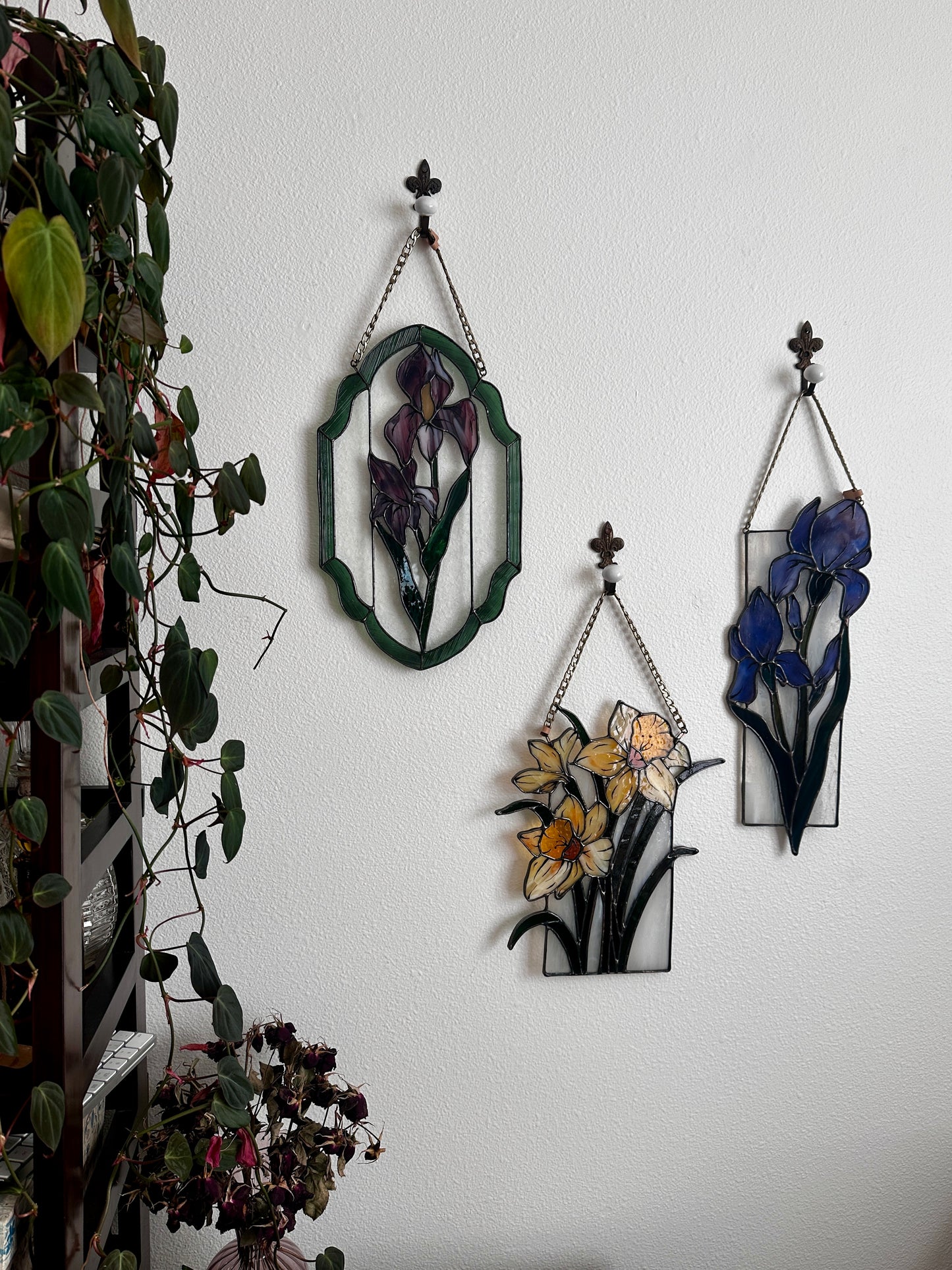 First to Bloom - Daffodil Stained Glass Panel