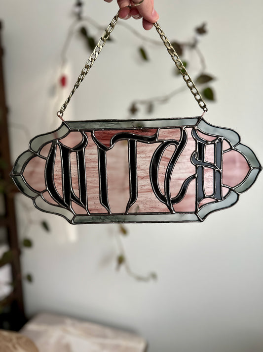 Witch's Mark - Stained Glass Lettered Panel