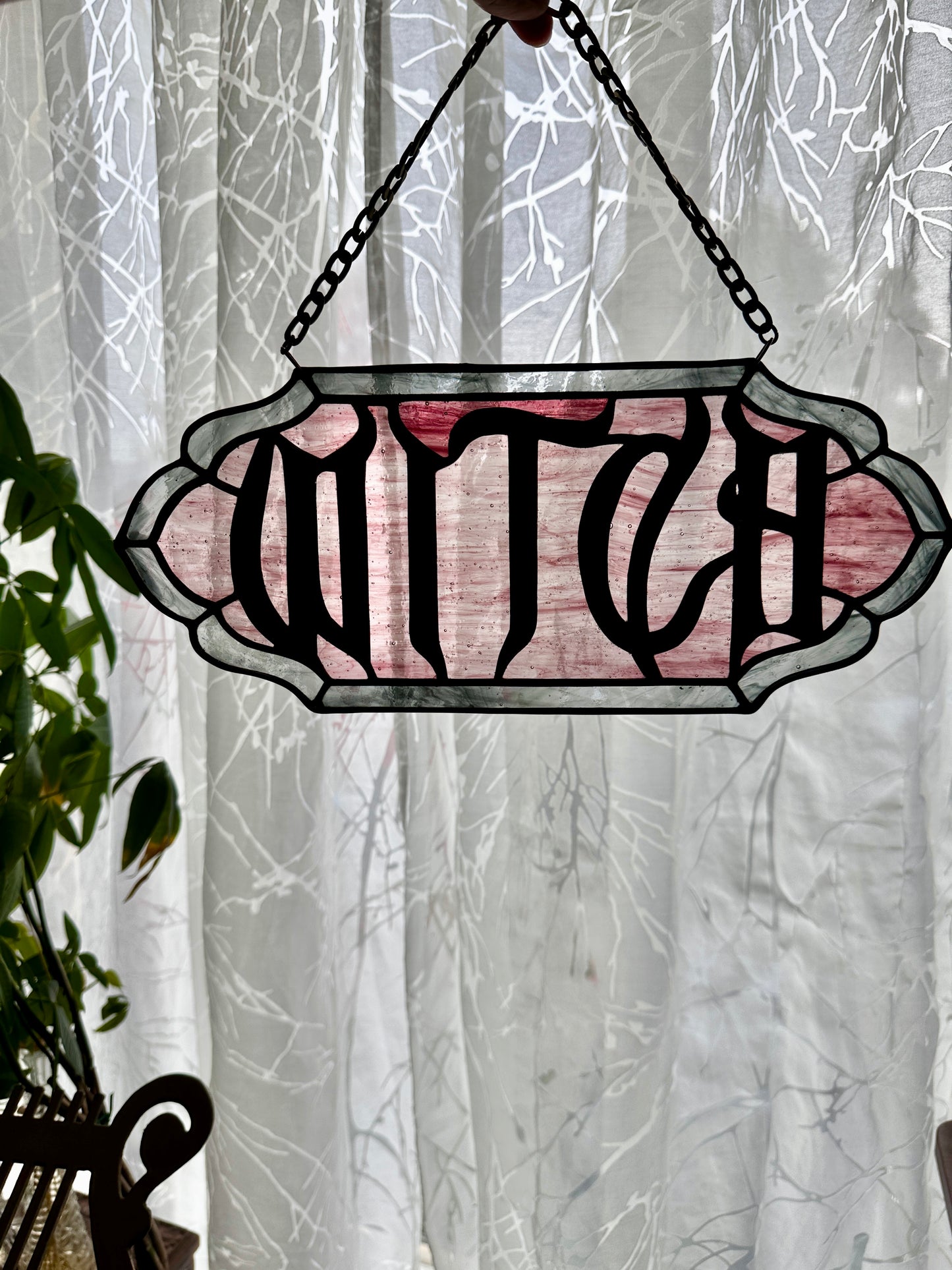 Witch's Mark - Stained Glass Lettered Panel