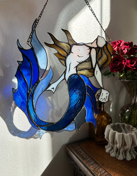 Siren Song - Stained Glass Mermaid Sun Catcher
