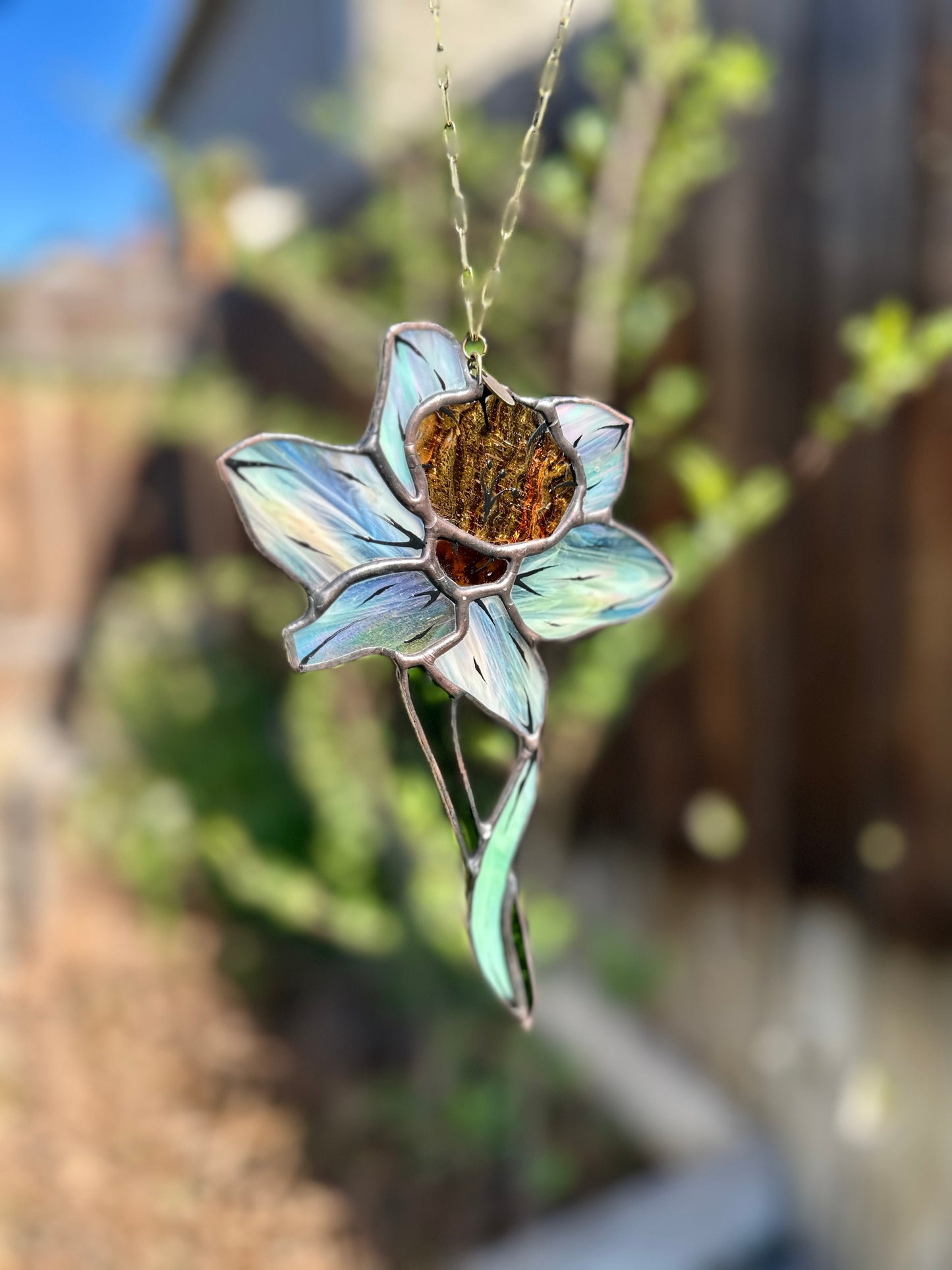 Tiny Herald - Stained Glass Daffodil Sun Catcher