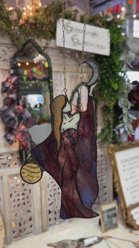 Violet Celestial Harmony - Stained Glass Suncatcher